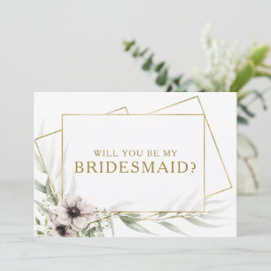 Eucalyptus Guld Geometric Bridesmaid Frieri kort