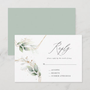 Eucalyptus guld geometric bröllop svar