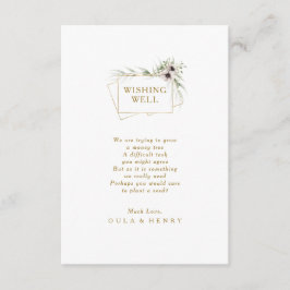 Eucalyptus Guld Geometric Bröllop Wishing-brunn Tilläggskort