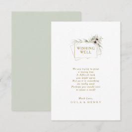 Eucalyptus Guld Geometric Bröllop Wishing-brunn Tilläggskort