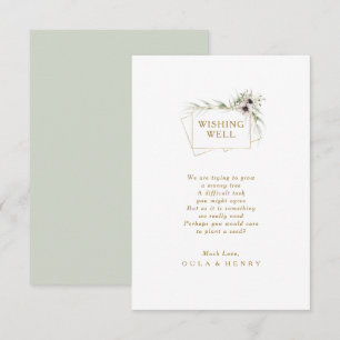 Eucalyptus Guld Geometric Bröllop Wishing-brunn Tilläggskort