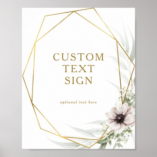 Eucalyptus Guld Geometric Cards and Gifts Anpassni Poster (Framsidan)