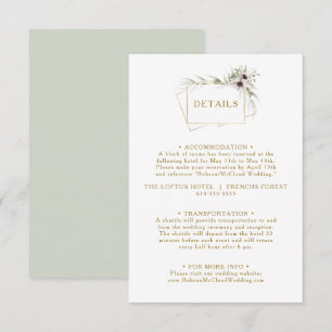 Eucalyptus Guld Geometric Details-hölje Tilläggskort