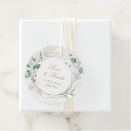 Eucalyptus Guld Geometric Elegant Baby Shower Gåvor Etiketter