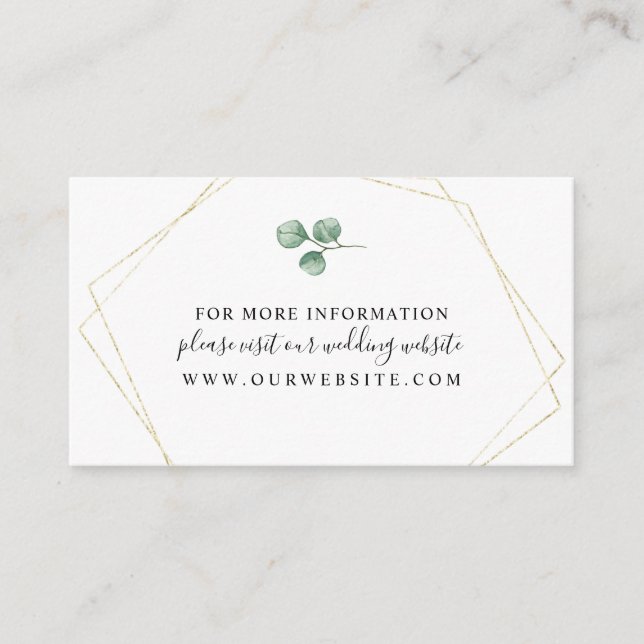 Eucalyptus + Guld Geometric Ram info Tilläggskort (Framsida)