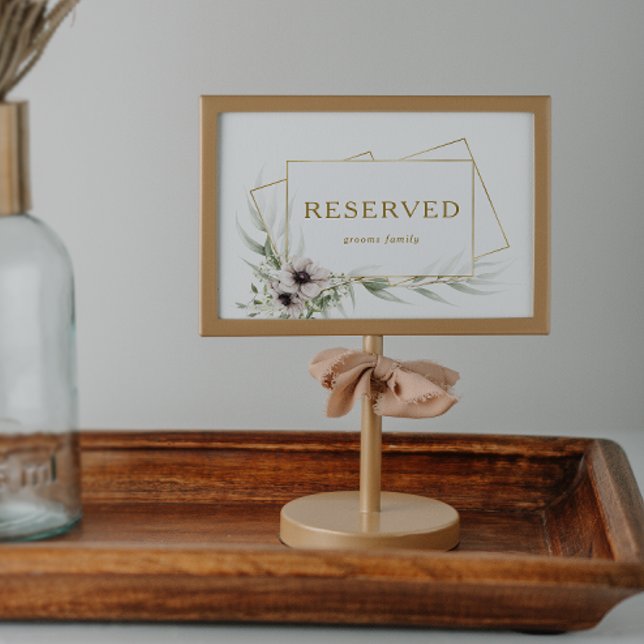 Eucalyptus Guld Geometric Reserved Sign (Skapare uppladdad)