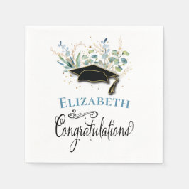 Eucalyptus Guld Grattis Studentfest Pappersservett