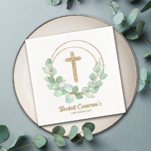 Eucalyptus Guld Kor Christening Pappersservett