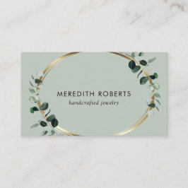 Eucalyptus Guld Metallic Sage Jewelry Designer Visitkort