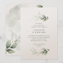 Eucalyptus guld modernt minsta elegant bröllop