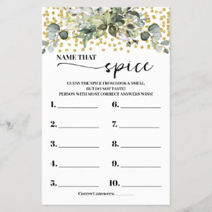 Eucalyptus Guld Namn som spelkortet i Spice Shower Flygblad