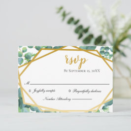 Eucalyptus Guld Rustic Bröllop OSA Card