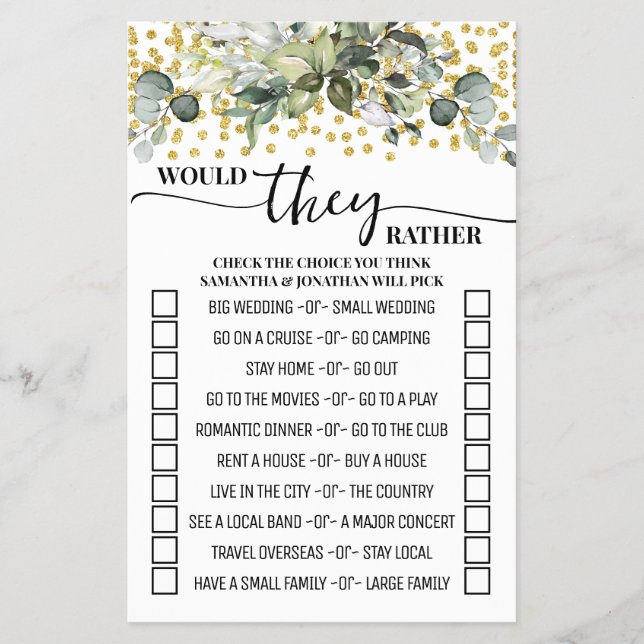 Eucalyptus Guld skulle vara ett visare spelkort Flygblad (Framsidan)