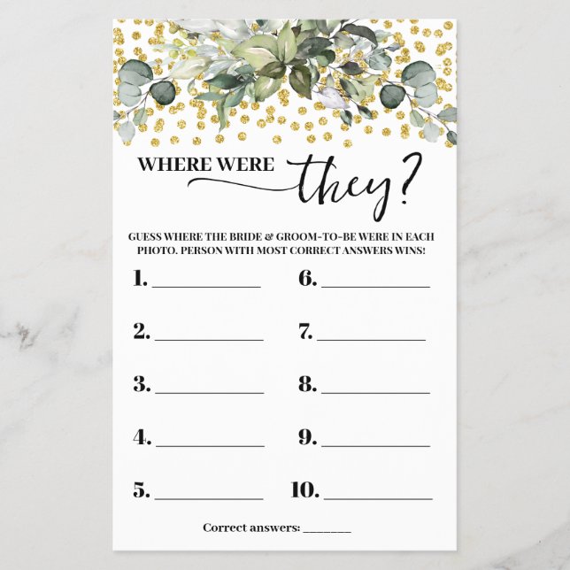 Eucalyptus Guld var de visade spelkortet Flygblad (Framsidan)