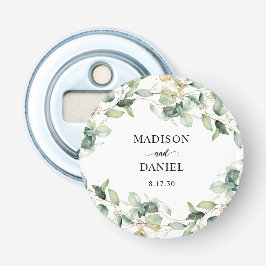 Eucalyptus Guld Watercolor Bröllop Flasköppnare