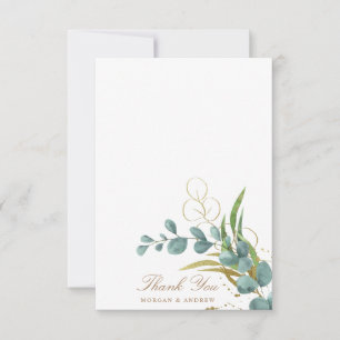 eucalyptus gyllene blad bröllop tack kort