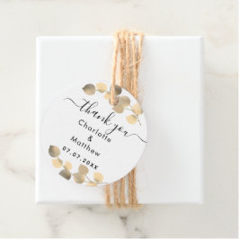 Eucalyptus gyllene tack till bröllop gåvor etiketter