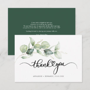 Eucalyptus Hand-Lettered Bröllop tackkort