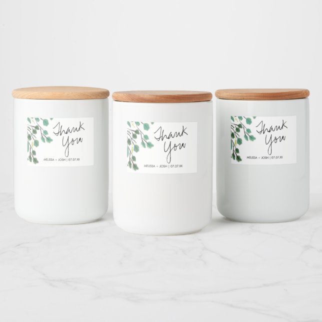 Eucalyptus Hand plockade Löv Tack Mat Etiketter (Flaskor)