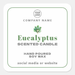 Eucalyptus Handmade Candle Square Sticker Fyrkantigt Klistermärke