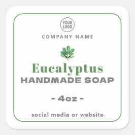Eucalyptus Handmade Soap Square-fästdon Fyrkantigt Klistermärke