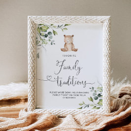 Eucalyptus har familjetraditioner babydusch poster