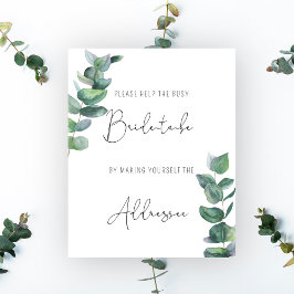 Eucalyptus - Hjälp den stressade bruden adresskort Poster