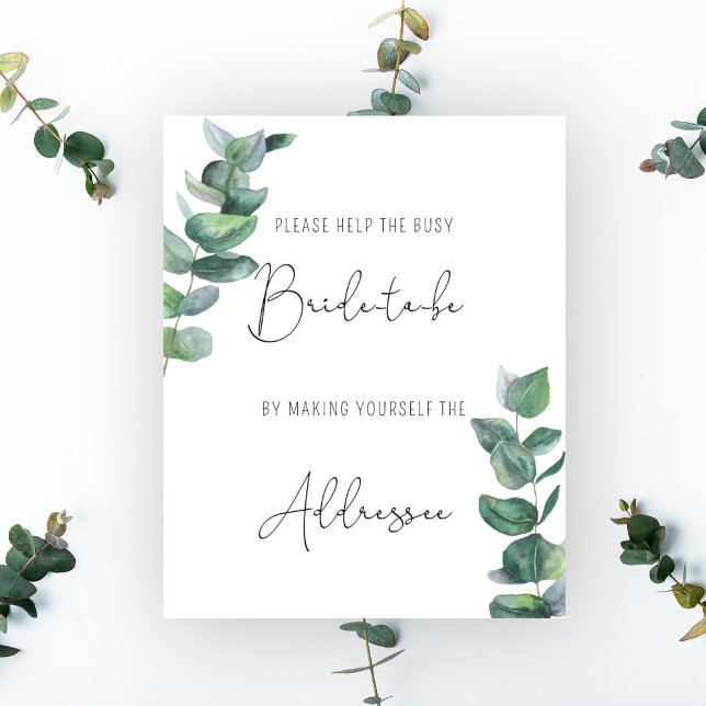 Eucalyptus - Hjälp den stressade bruden adresskort Poster (Skapare uppladdad)