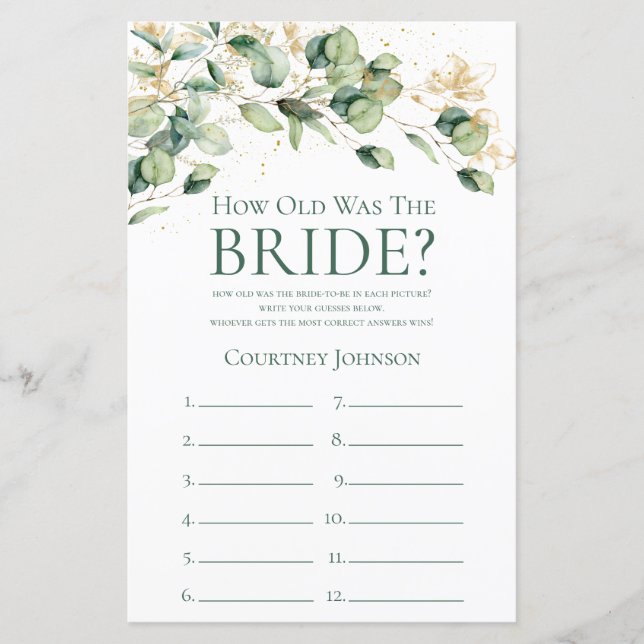 Eucalyptus Hur gammal var Briden (Framsida)