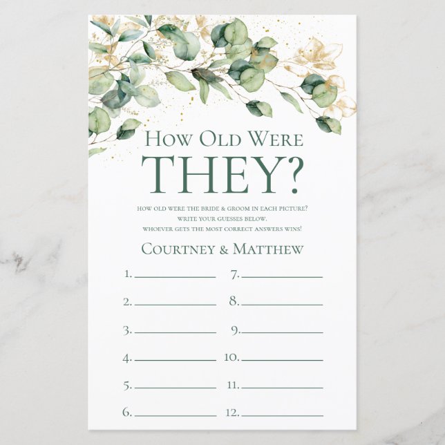 Eucalyptus Hur gammal var de i Möhippan spel? (Framsida)