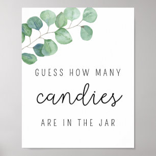 Eucalyptus - Hur många candies baby duscha-spel Poster