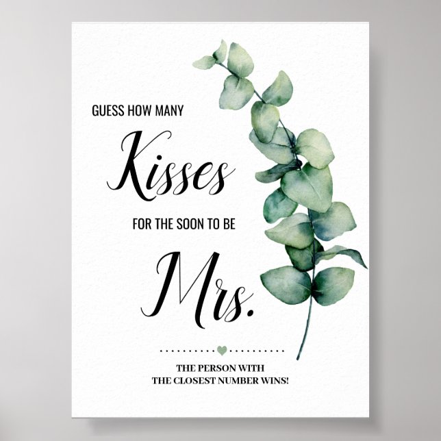 Eucalyptus Hur många kisser för snart ska vara Mrs Poster (Framsidan)