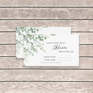 Eucalyptus Hur många kisses Shower-spelkort Placeringskort