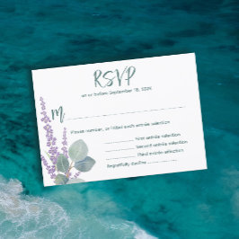 Eucalyptus i Lavender Botanical Bröllop-svarskort Inbjudningar