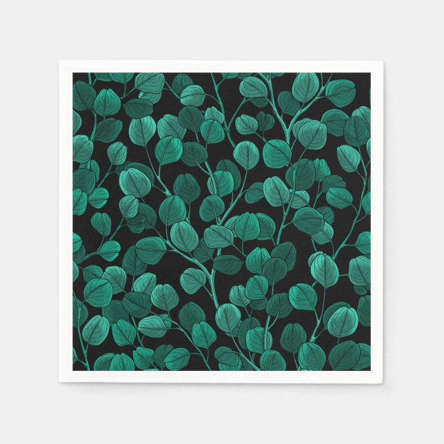 Eucalyptus i svart pappersservett (Framsidan)