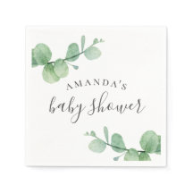 Eucalyptus i vattenfärgad grönt. Greenery babydusc