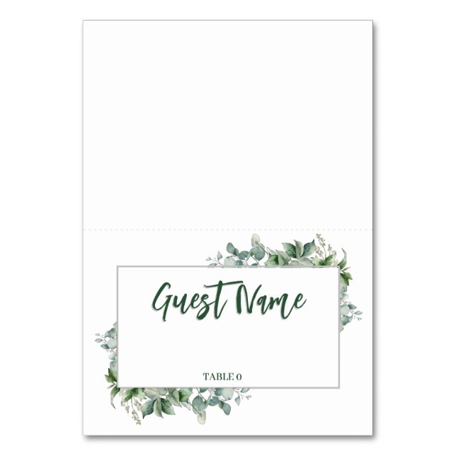 Eucalyptus Individuellt Bord-platskort Bordsnummer (Framsidan)