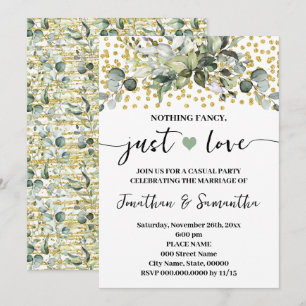 Eucalyptus Ingenting Finare Just Kärlek Elopement Inbjudningar