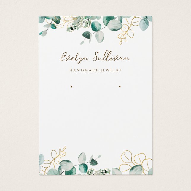 Eucalyptus jewelry visning Card Visitkort (Framsidan)