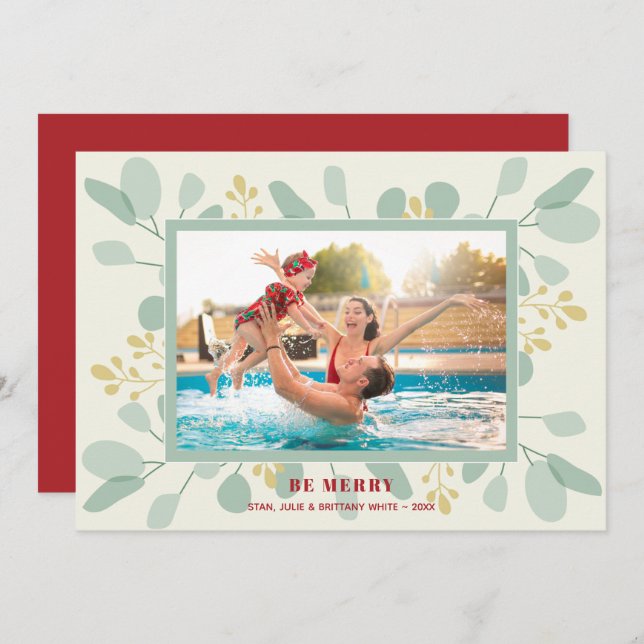 Eucalyptus julfoto julkort (Fram/baksida)