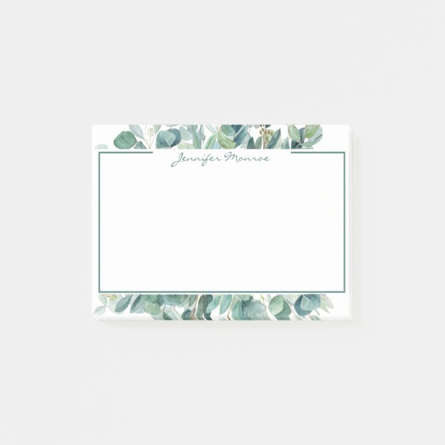Eucalyptus-kant personlig linje post-it block (Framsida)