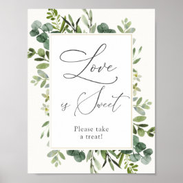 Eucalyptus Kärlek är en Söt Liten Present Skylt