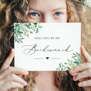 Eucalyptus kommer du att bli mitt Bridesmaid-kort Vykort