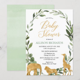 Eucalyptus könsneutrala småväxt guld safari inbjudningar