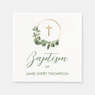 Eucalyptus Kor Anpassningsbar Guld Baptism vid uta Pappersservett