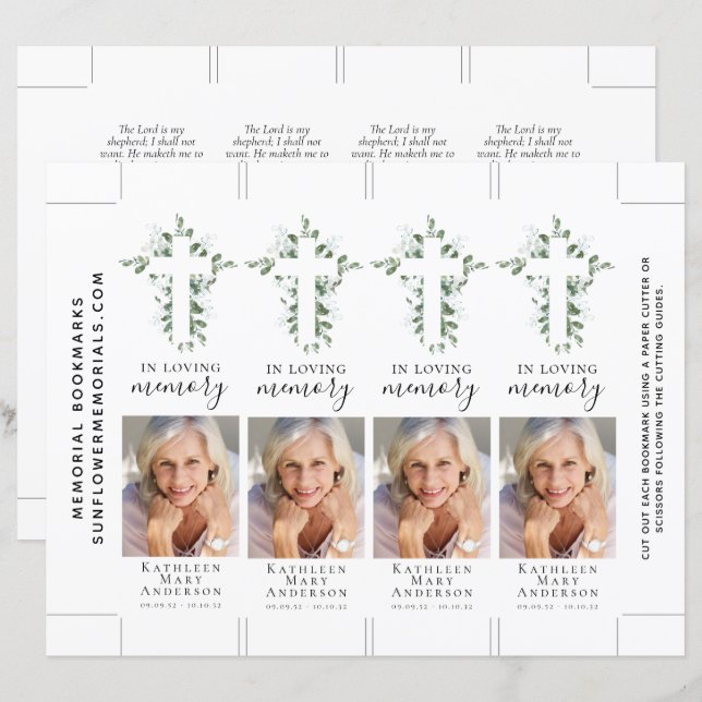Eucalyptus Kor Photo Memorial Bookmark (Fram/baksida)