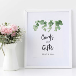 Eucalyptus-kort och Gifts Bröllop Chic botaniskt Poster