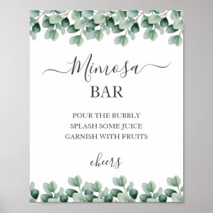 Eucalyptus l Greenery Bröllop Mimosa Sign Poster
