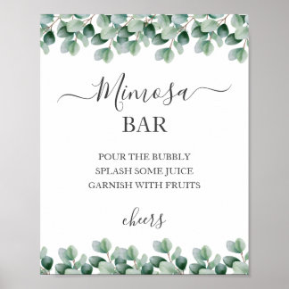 Eucalyptus l Greenery Bröllop Mimosa Sign Poster