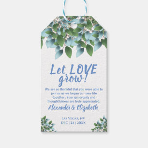Eucalyptus Låt Kärlek skapa bröllopsförmån Presentetikett